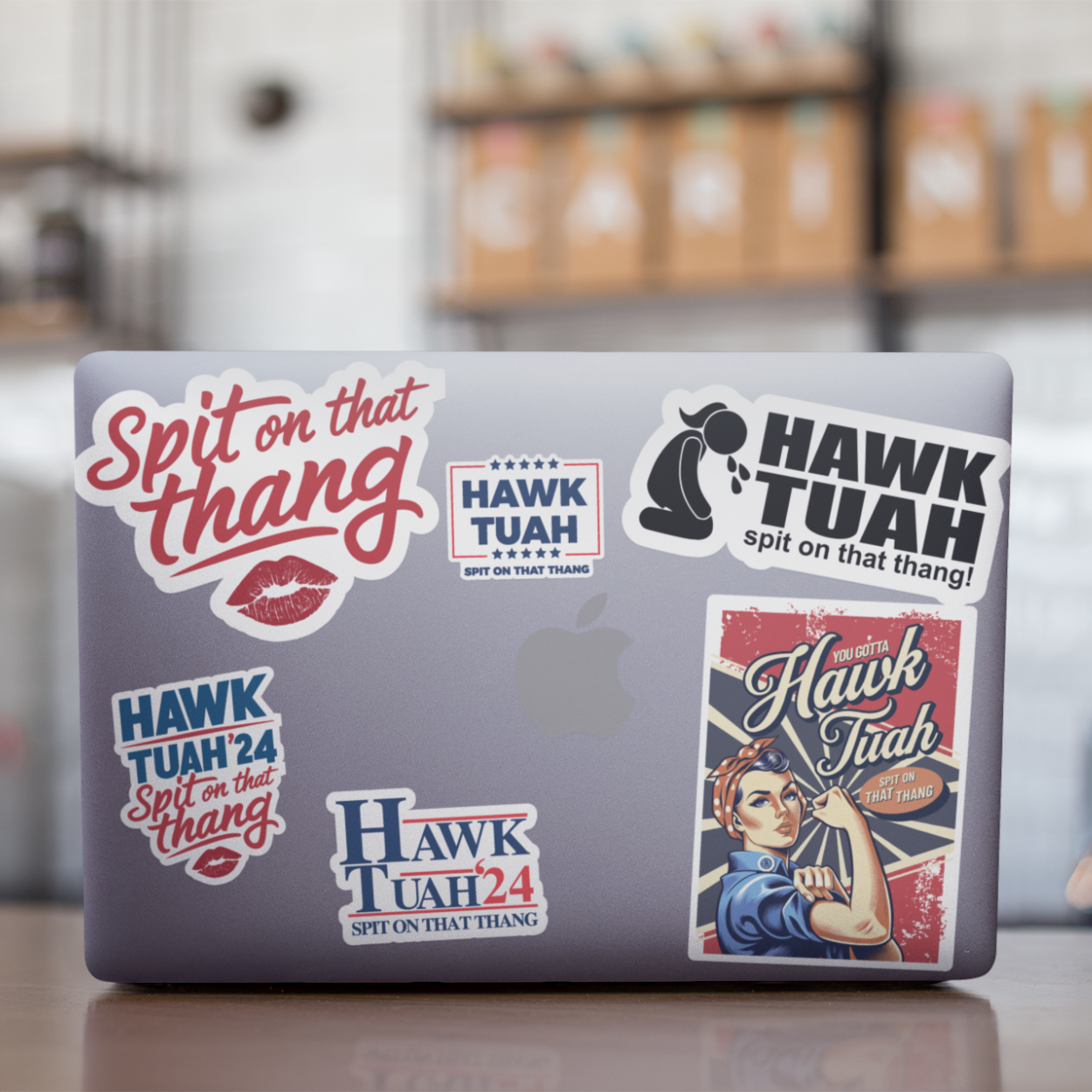 Hawk Tuah Spit On That Thang! Viral Sticker Pack - 12 Die Cut Hawk Tuah Stickers